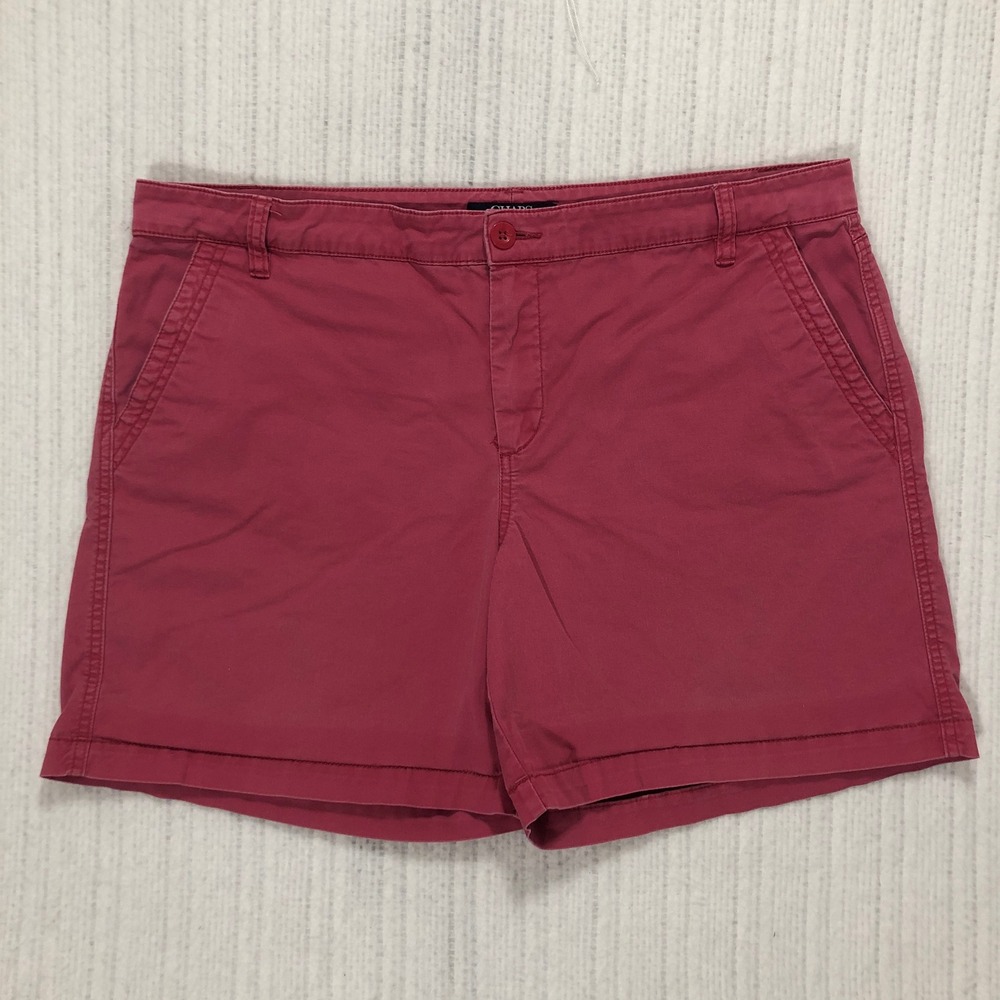 Chaps‎ Denim Pink Cotton Blend Shorts Women's Size 14 Cargo Style
